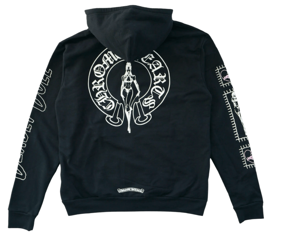 CHROME HEARTS DEADLY DOLL HORSESHOE ZIP UP HOODIE