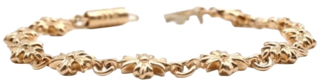 CHROME HEARTS 22K GOLD 'TINY E' BRACELET 13 LINK