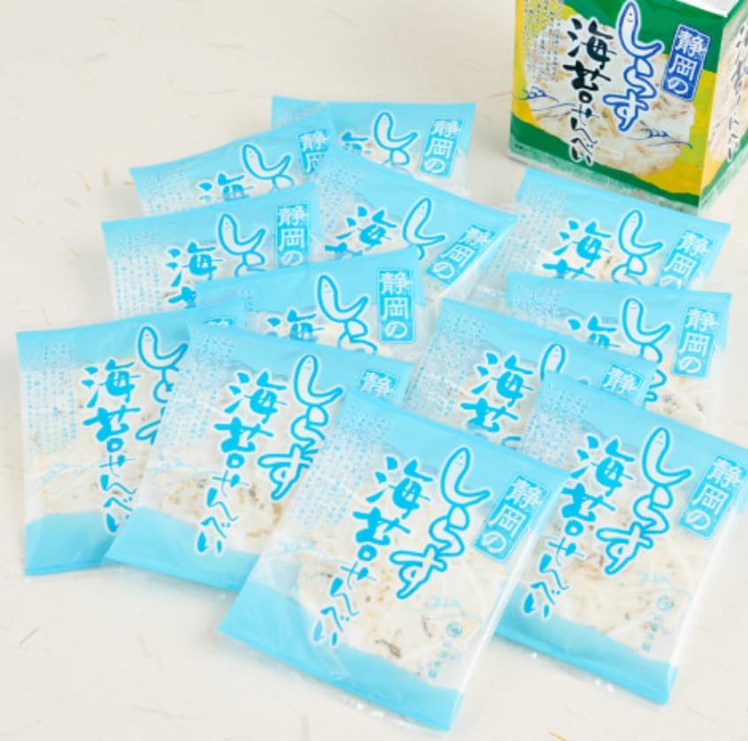 [Shizuoka Souvenir] 1 piece of Shizuoka shirasu seaweed rice crackers, kneaded with shirasu from Shizuoka Prefecture. A rice cracker with ginger accents to the flavor of seafood