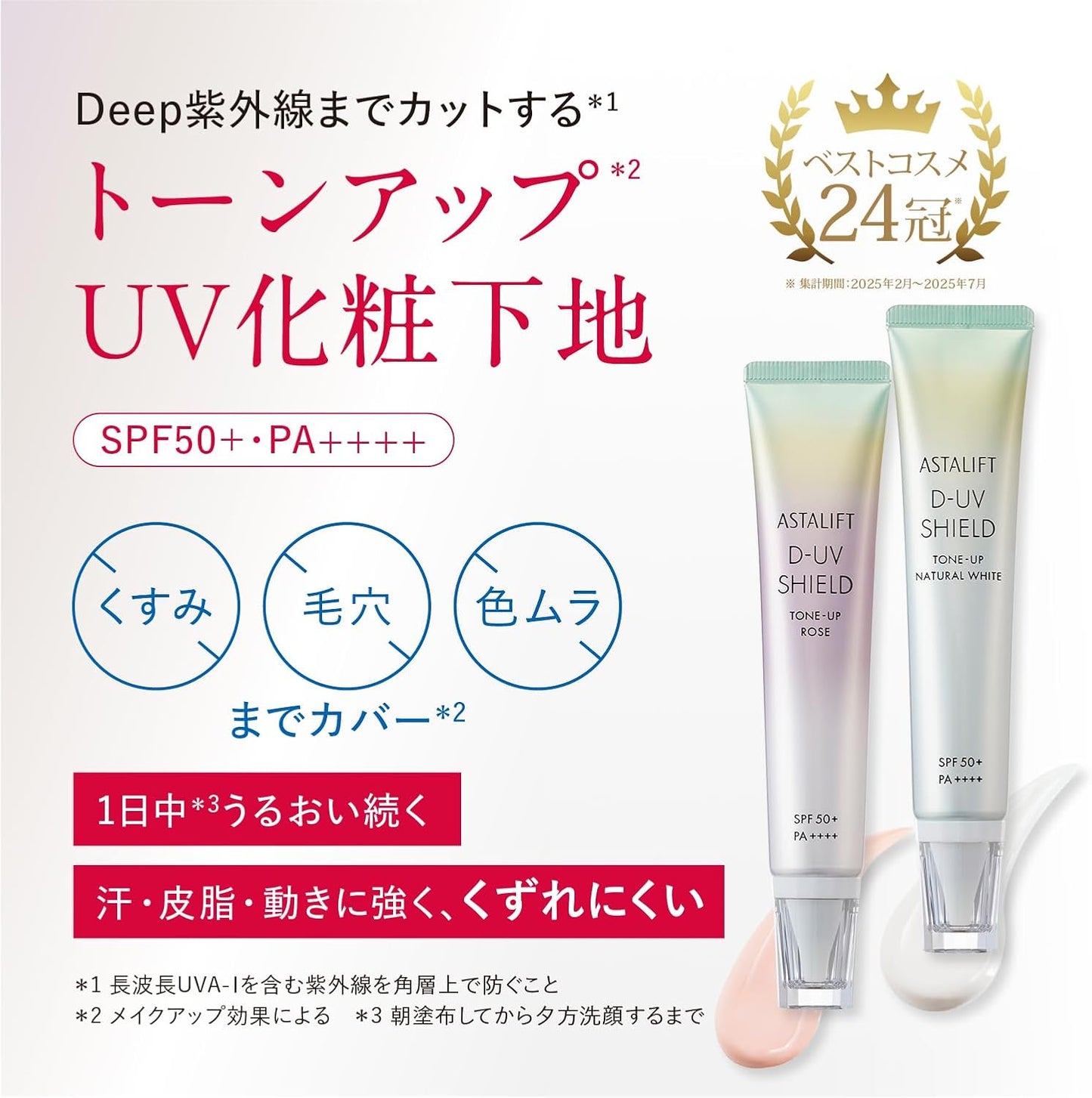 Astalift UV Makeup Base (SPF50+ PA++++) D-UV Shield Tone Up Rose Product 1.1 oz (30 g) [Official Store Limited] 0.1 oz (4 g) Mini Set of 2