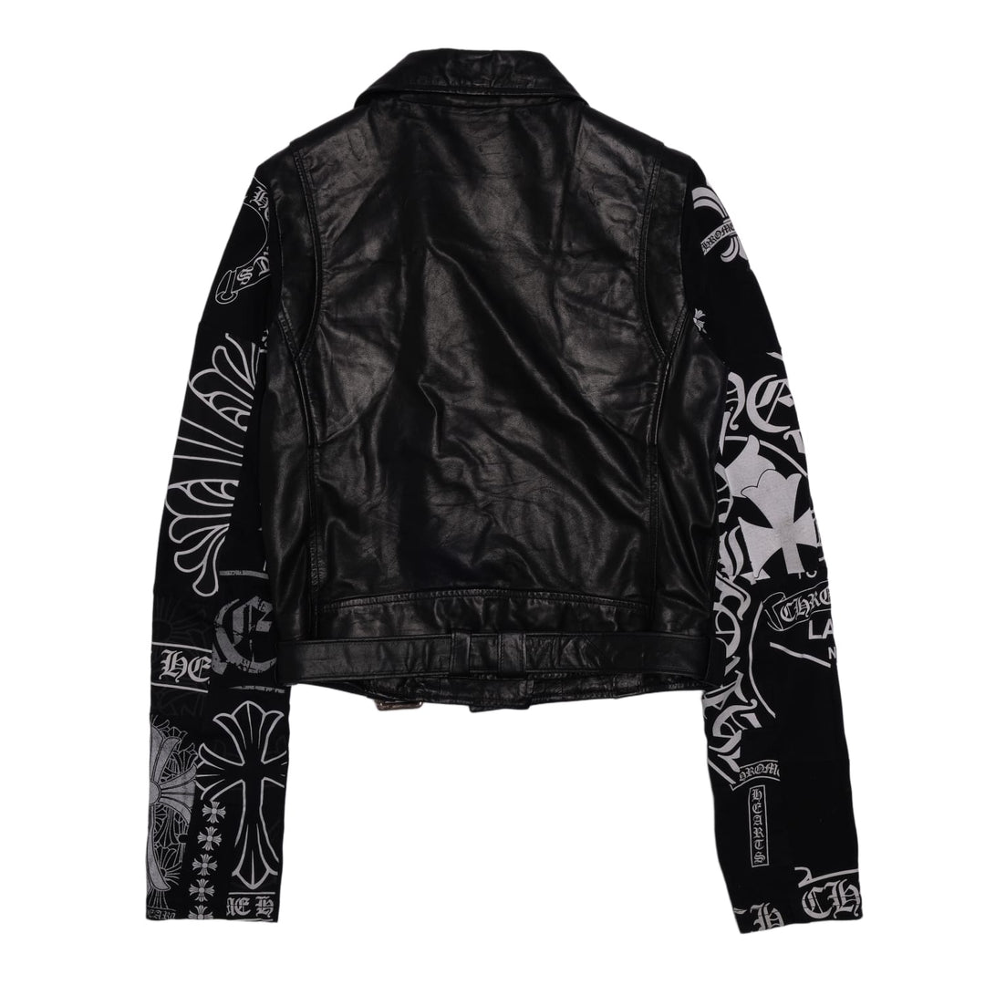 CHROME HEARTS WOMEN'S 'LAS VEGAS EXCLUSIVE' LEATHER BLACK BIKER JACKET
