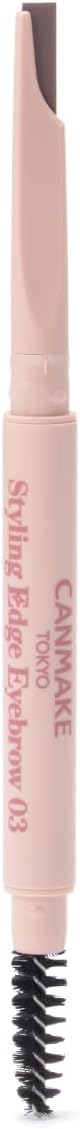 Canmake Styling Edge Eyebrow 03 Rosy Brown Eyebrow Pencil, Thin Lead, Brush Included