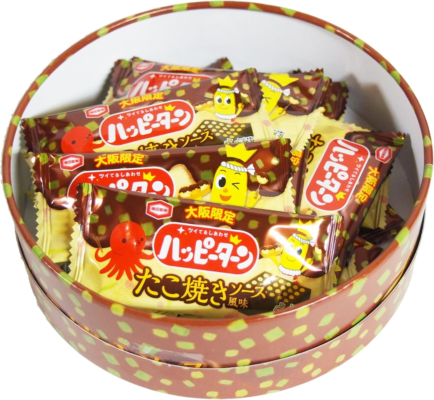 Osaka Souvenir Kameda Seika Happy Turn Takoyaki Sauce Flavor 16 Pack