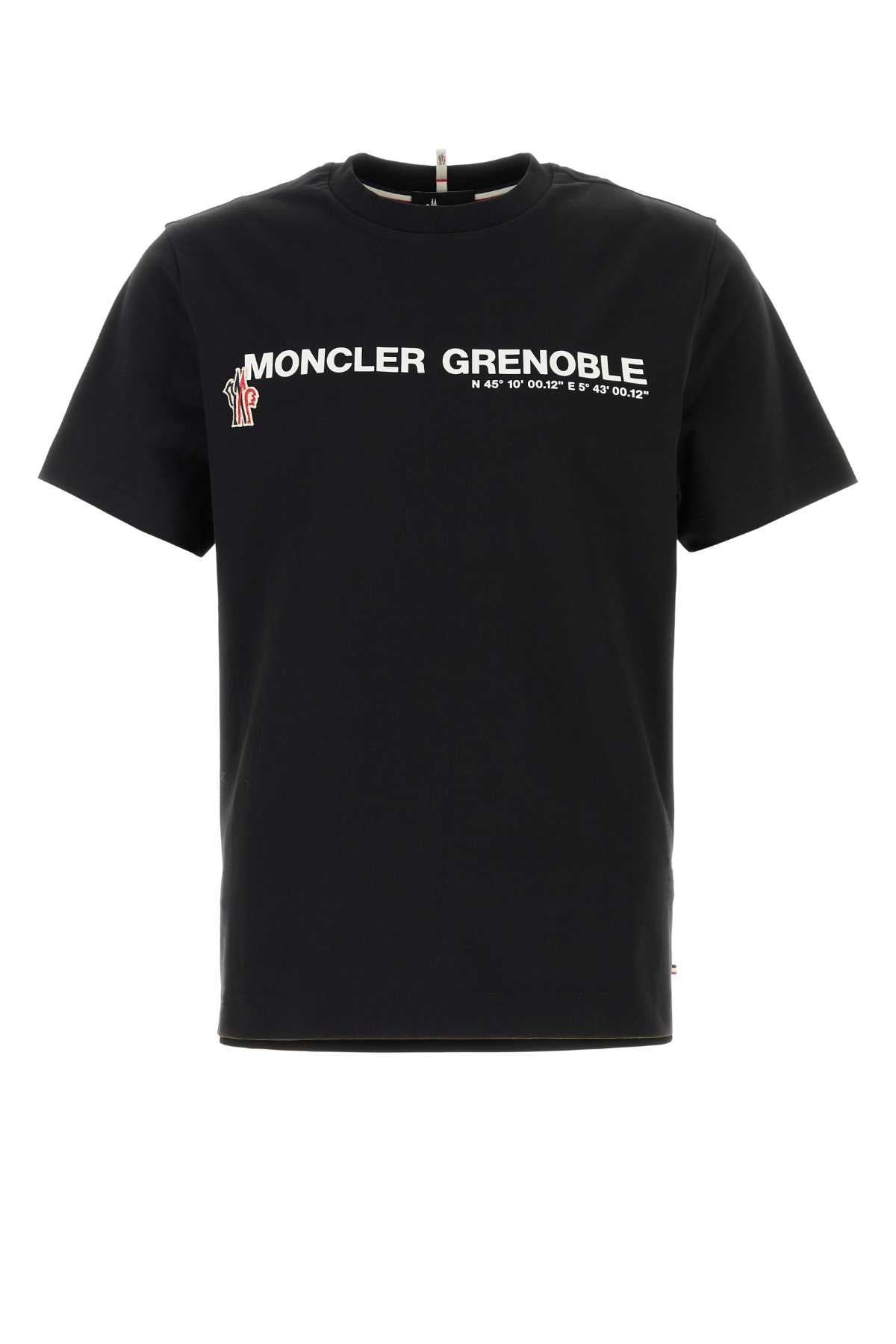 Moncler モンクレール グルノーブル ブラック ストレッチ コットン T シャツ - Image 2