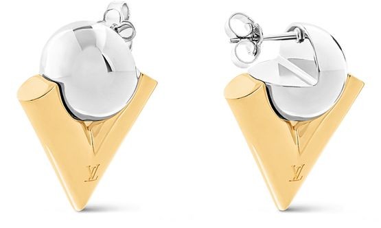 V For Vuitton Pearl And Metal Earrings - Image 2