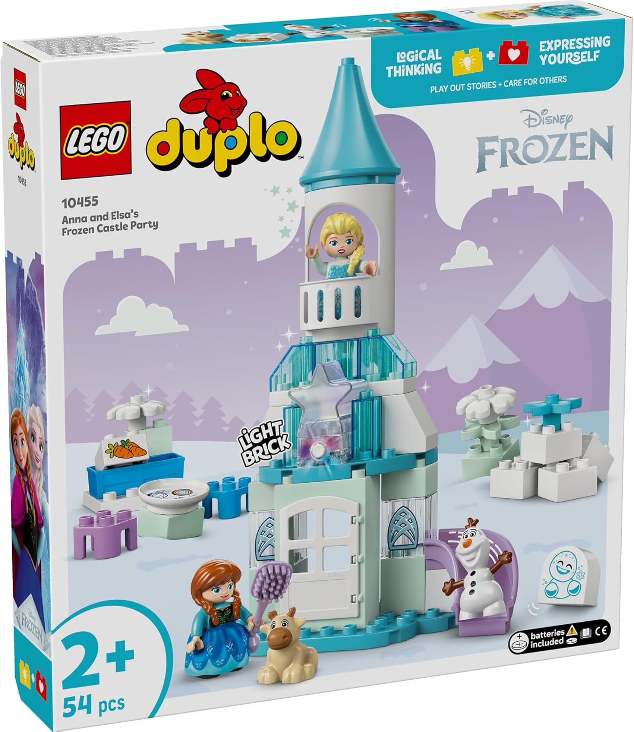 LEGO Duplo Disney Elsa's Ice Castle Party Toy, Building Block, Educational Toy, Birthday Gift, for Boys and Girls, Ages 1.5, 2, 4, Pre-school, Frozen, Disney Merchandise, Role Play, Pretend Play