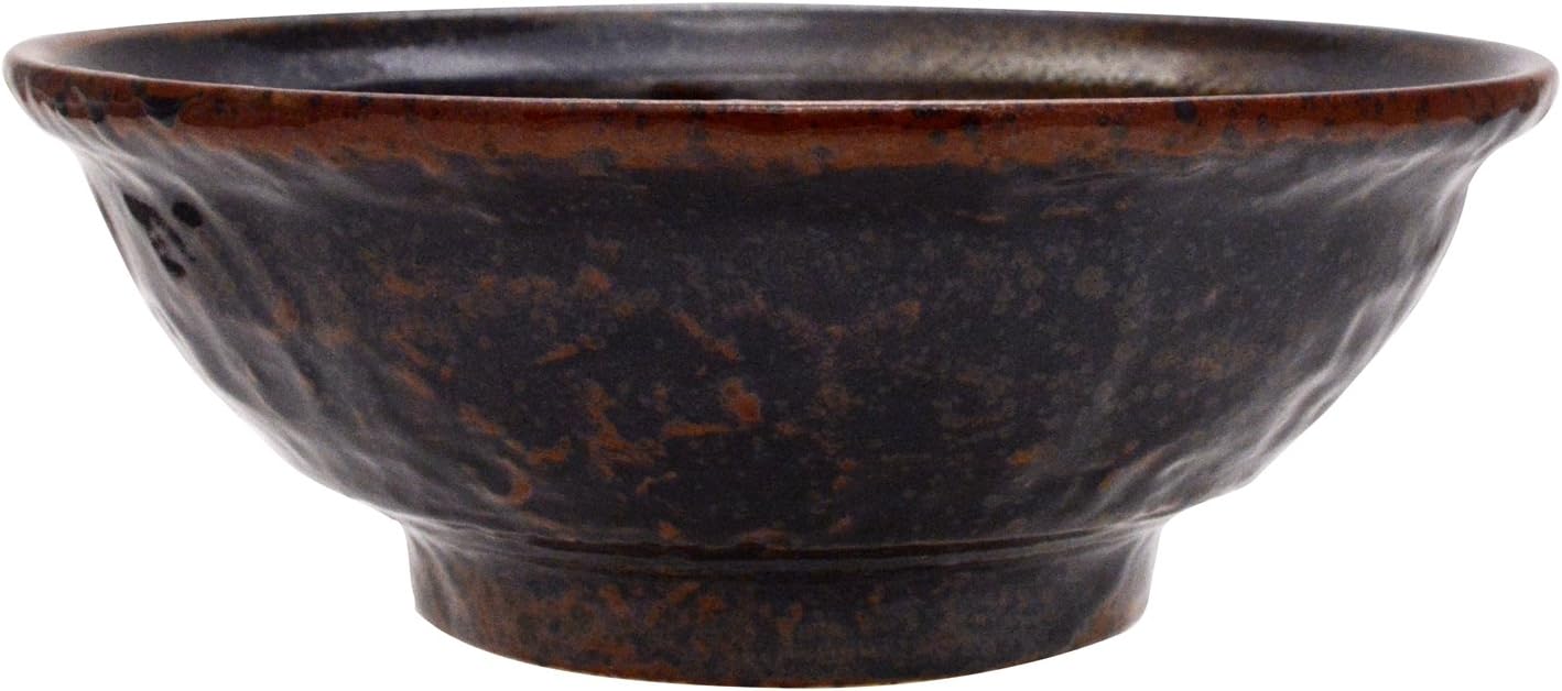 Ichikyu 131-1307 Mino Pot, Oil Droplet Crystal, Ramen Bowl, Bowl, Bowl, Udon, Buckwheat, Diameter Approx. 7.7 x Height 2.9 inches (19.5 x 7.3 cm), Microwave and Dishwasher Safe, Made in Japan