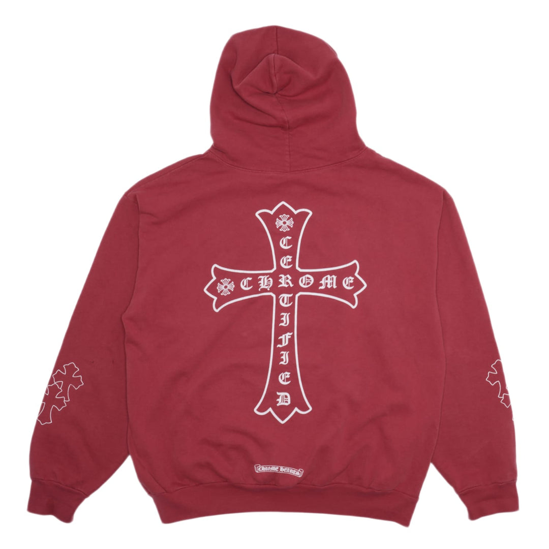 CHROME HEARTS X DRAKE CLB 'WASHED RED' HOODIE