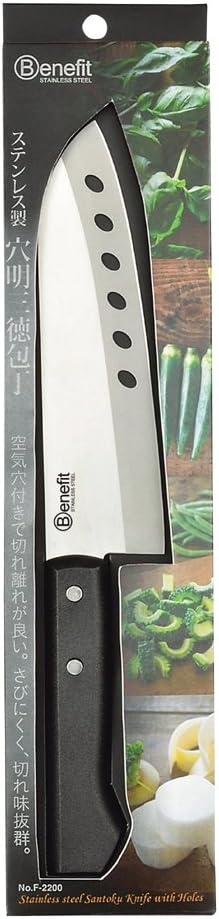 Pearl Metal Perforated Santoku Knife, Stainless Steel, Easy to Cut, Benefit, Outdoor, Camping, F-2200
