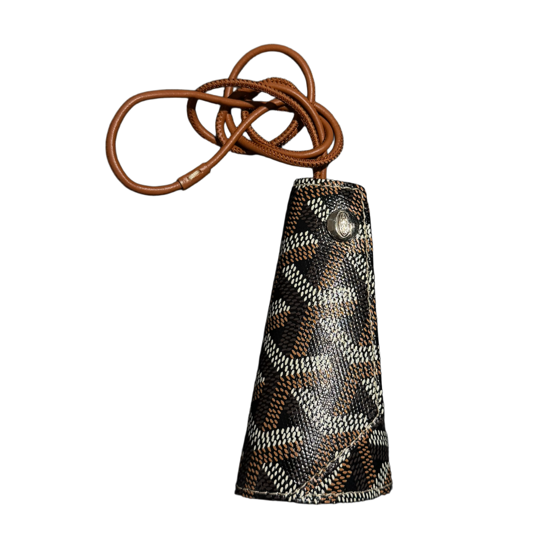 GOYARD 'CHAMBELLAN BLACK/TAN' BAG CHARM CASE