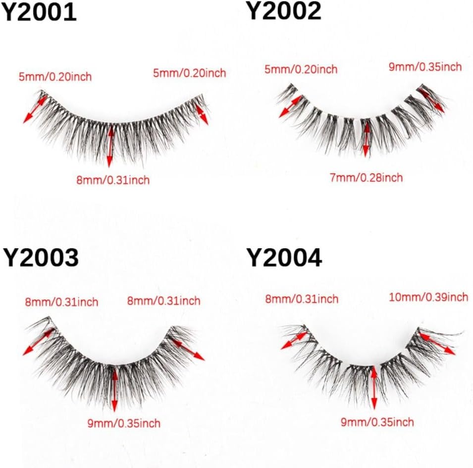 10 Pairs 3D Mink False Eyelashes Messy Dense Eyelashes Short Mink Lashes Eyelashes Makeup False Eyelash Extensions (Y2003)