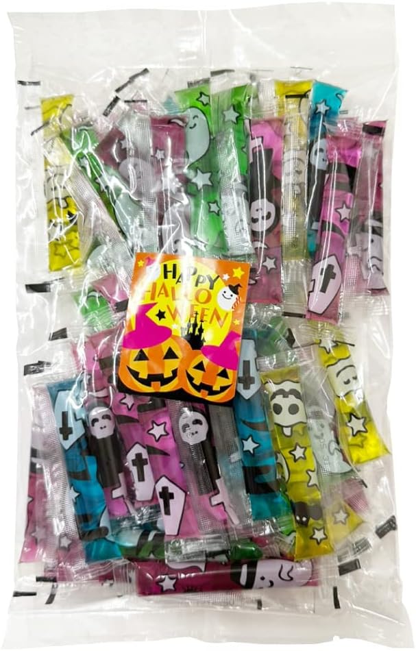 Halloween Stick Jelly, 5 Types, 17.6 oz (500 g), 5 Kinds of Fruit Flavors, Large Capacity, Halloween Individual Packaging, Share Pack, Sweets, Jelly