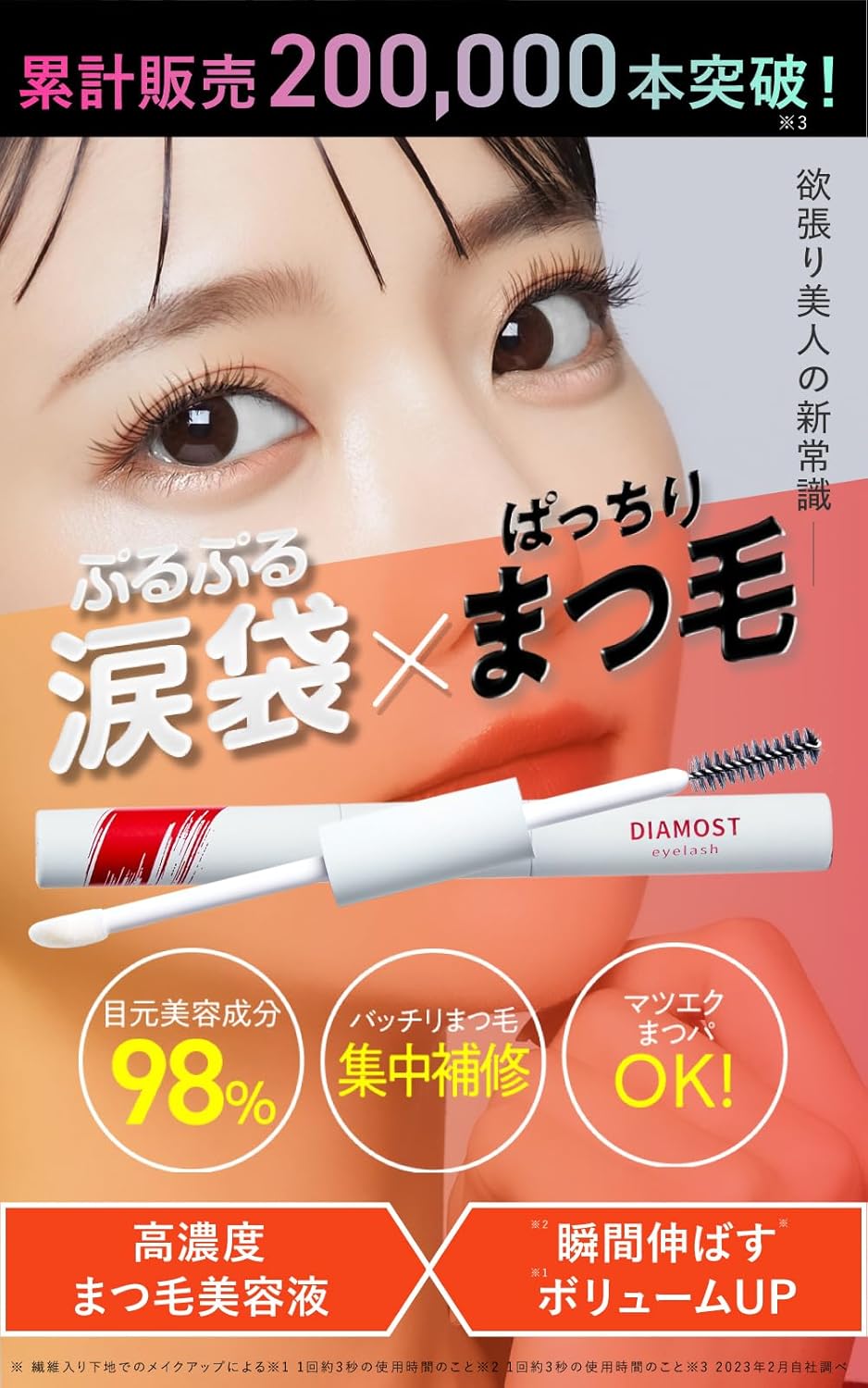 Eyelash Serum, 2-Way Eyelashes, Diamost, Additive-free, Cherry Blossom Forest, Popular, Eye Care, High Concentration, Pack of 1