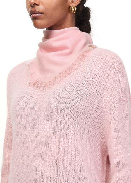 BOMPARD Mini cashmere square scarf with fringed trim - Image 2