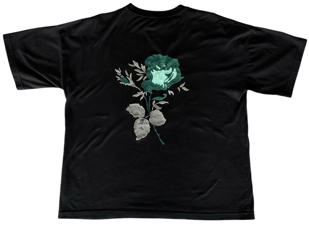 DIOR 'JARDIN FLOWER LOGO' BLACK TEE