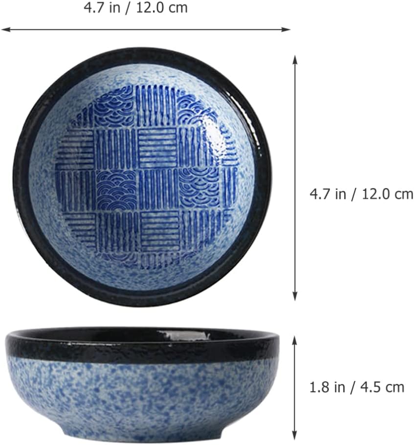Ceramic Bowl, Ramen Bowl, Instant Ramen Bowl, Rice Bowl, Porcelain Soup Bowl for Udon, Asian Noodle A (Color: As Shown 2)