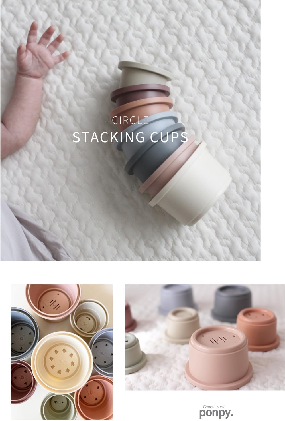 Stacking Cups Ponpy 8 Cups Stacking Cups Baby Cup Stacking 1 Year Old Present Educational Toy 2 Years Old Educational Toy Toy