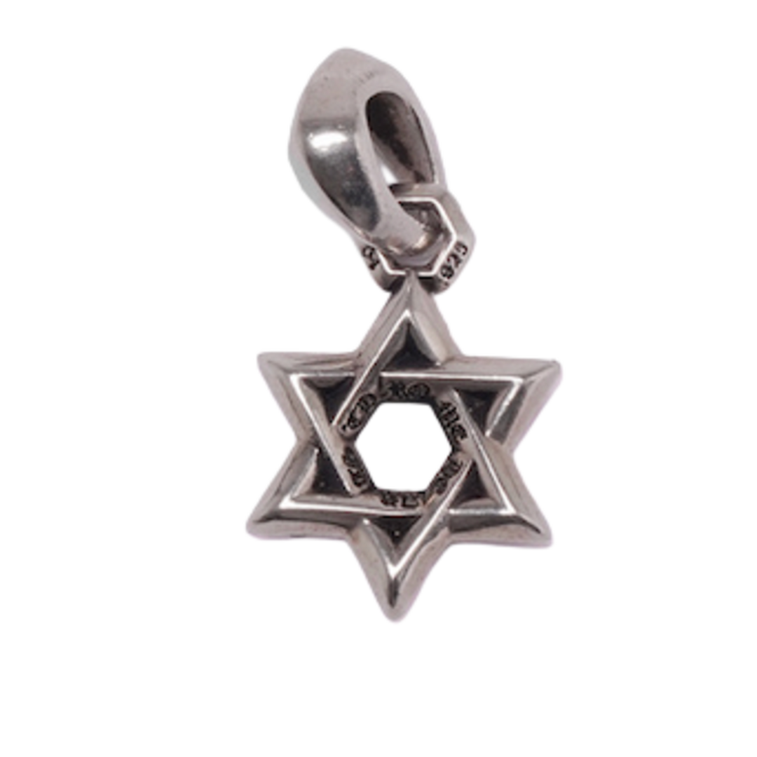 CHROME HEARTS 'STAR OF DAVID' DIAMOND SILVER PENDANT