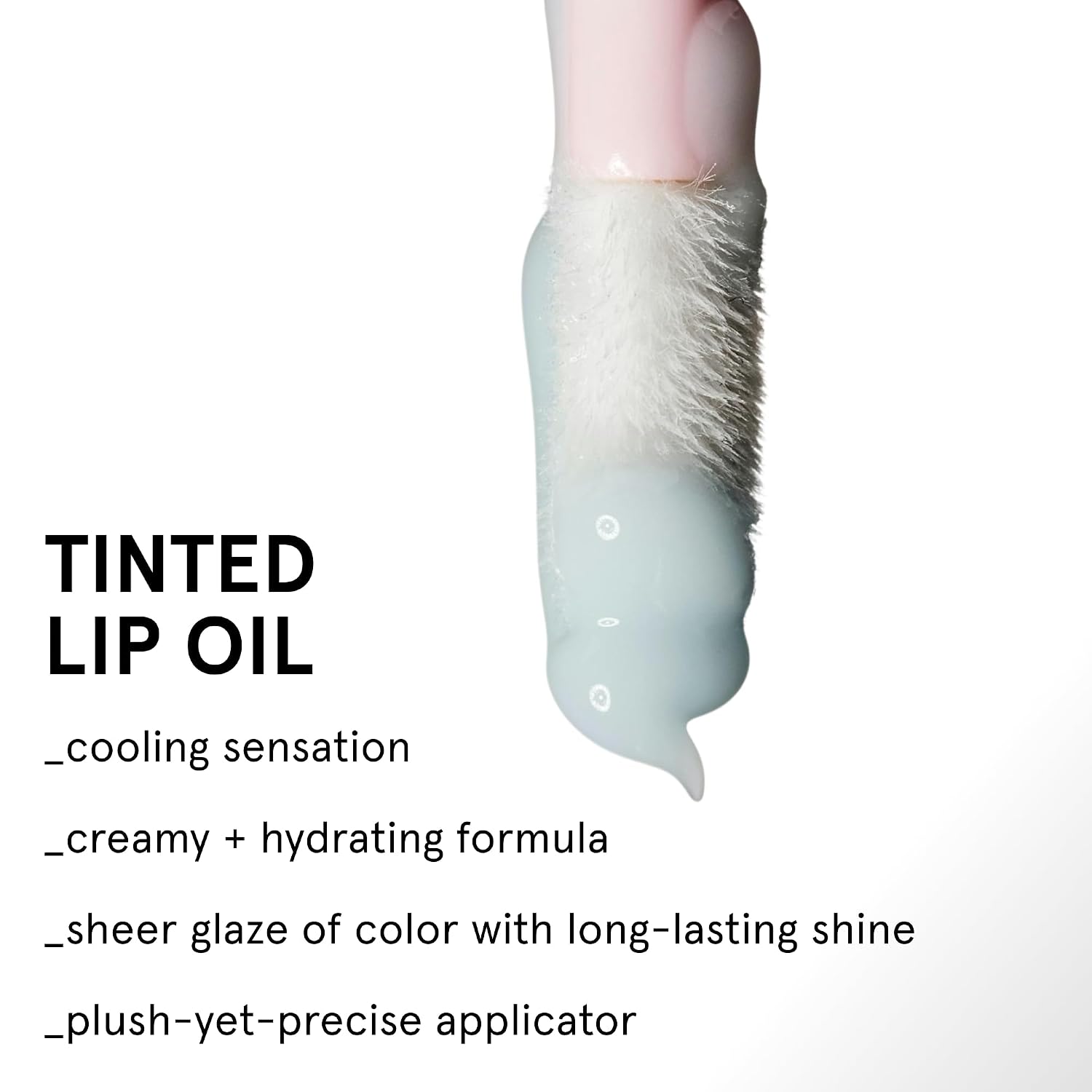 Glossier Lip Glaze - Hydrating Lip Oil Cream, Tinted High-Shine Finish + Apricot, Raspberry, Shea Butter & Menthol Cooling - Lightweight, Up to 12Hr Hydration - Icy, Clear Blue, 8 ml.