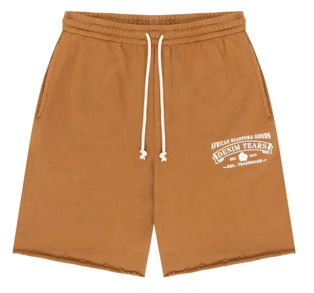 DENIM TEARS 'ADG' BROWN HOODIE SWEATSHORT SET