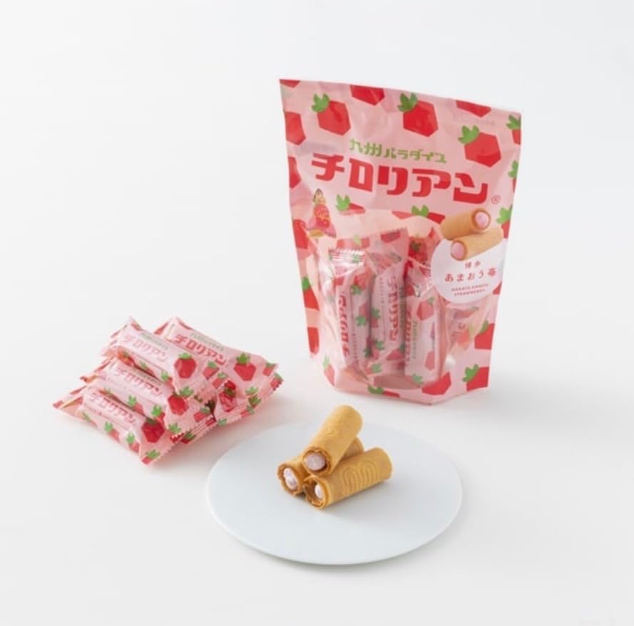 (1 bag) Tirolean Short (Hakata Amao Strawberry), Fukuoka, Hakata, Souvenir, Roll Cookies