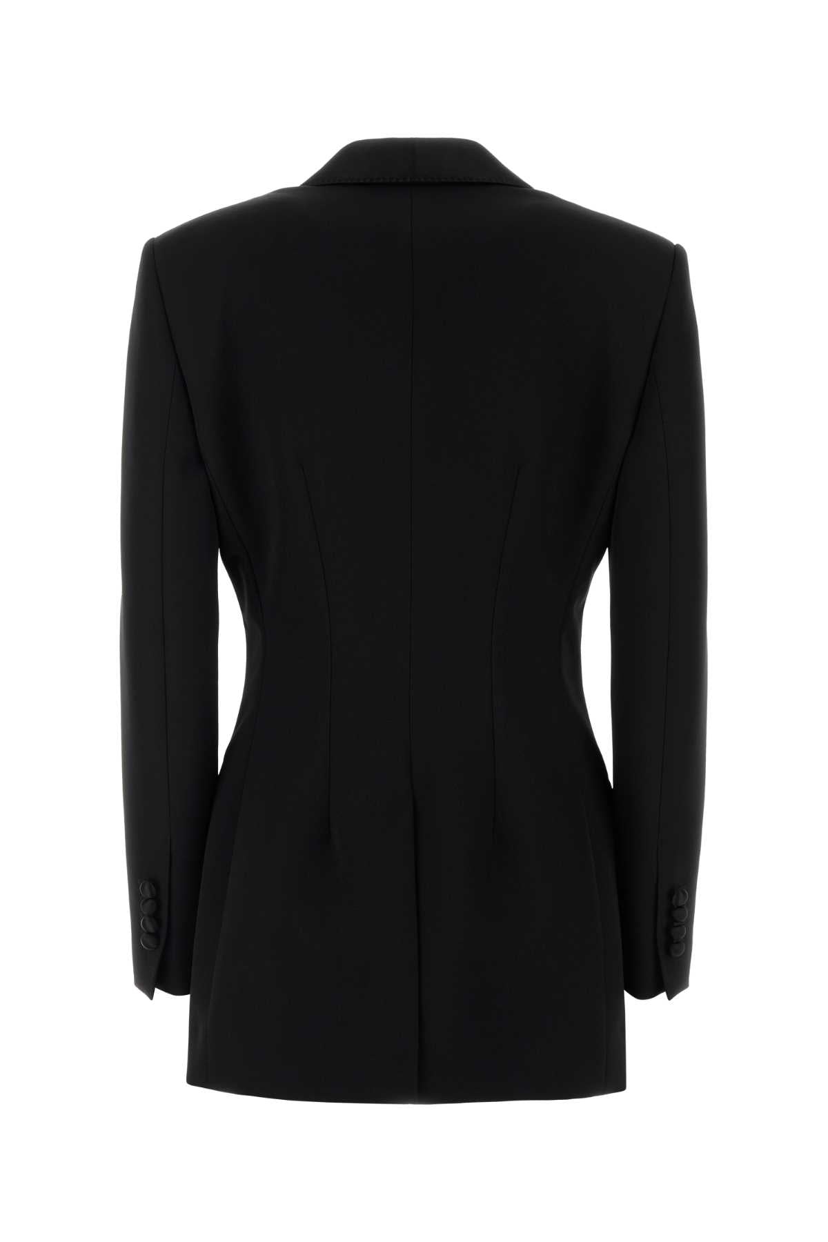 Dolce  Gabbana ドルチェ＆ガッバーナブラックストレッチウールブレンドブレザー - Image 2