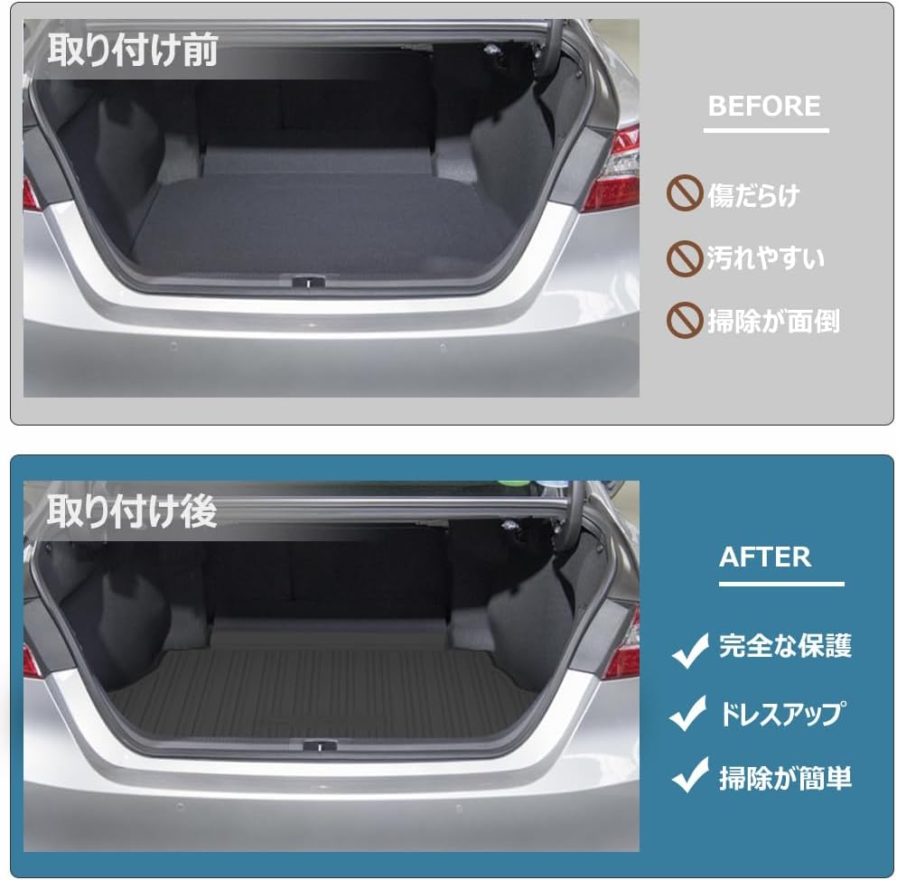 Toyota Camry 70 Series Cargo Mat Accessories Vehicle Specific Design Trunk Mat Luggage Mat Stain Prevention Anti-Slip Scratch 3D Floor Mat Interior 3D Luggage Tray Protective Parts Easy