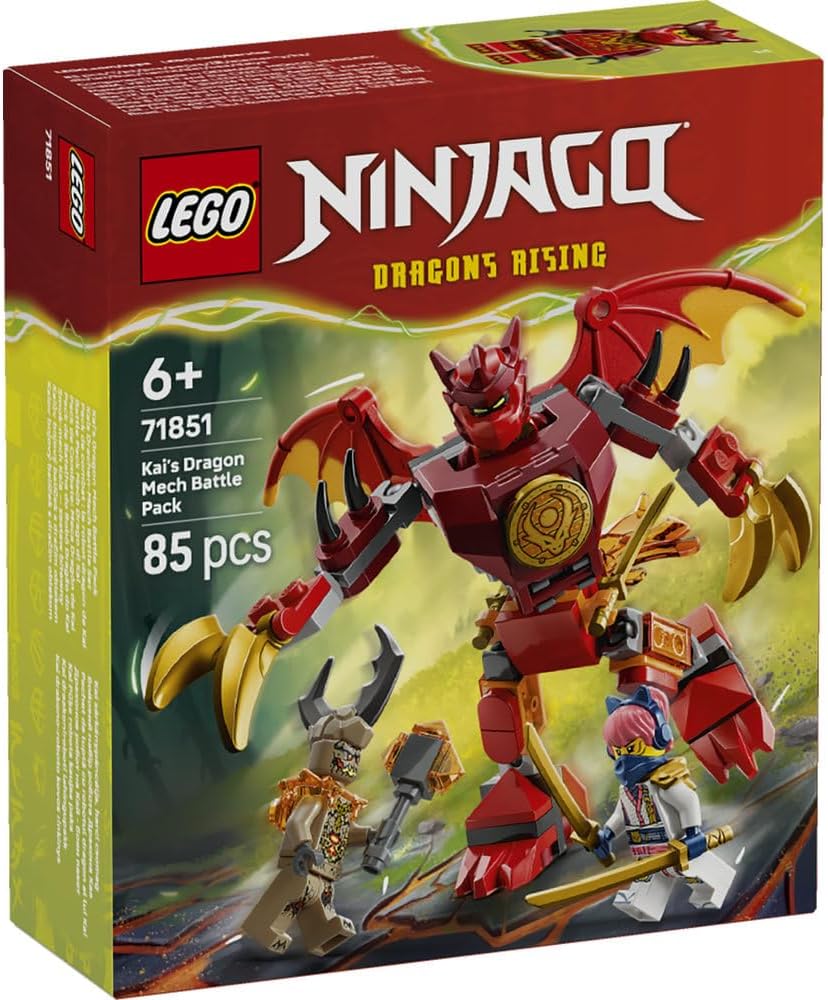 Lego 71851 Ninjago Kai Dragon Mecha Suit Battle Pack Toy Birthday Present Blocks Educational Boys Girls Children 6 7 8 9 Years Old Competition Robot Game