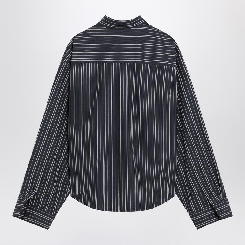 Balenciaga バレンシアガネイビーブルーストライプコットンシャツ - Image 2