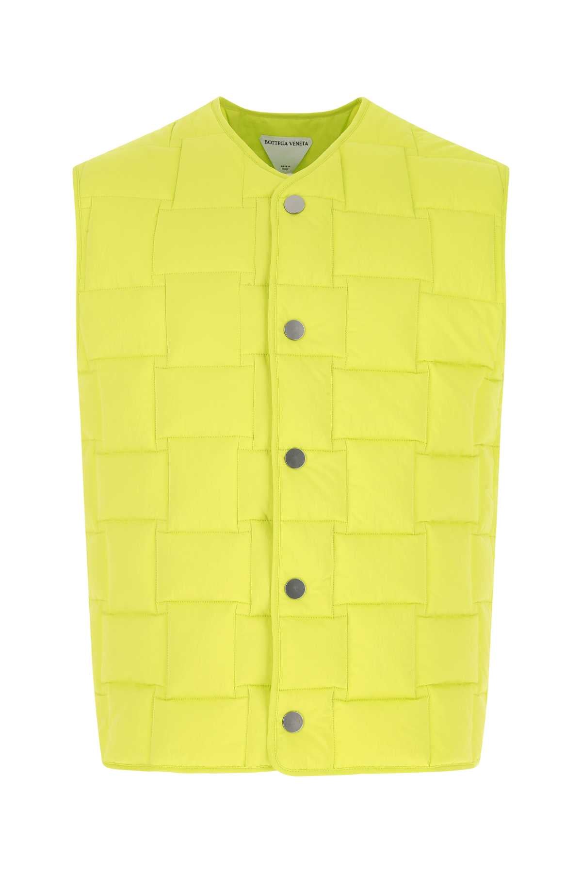 Bottega Bottega Veneta Fluo Yellow Nylon Padded Vest - Image 2