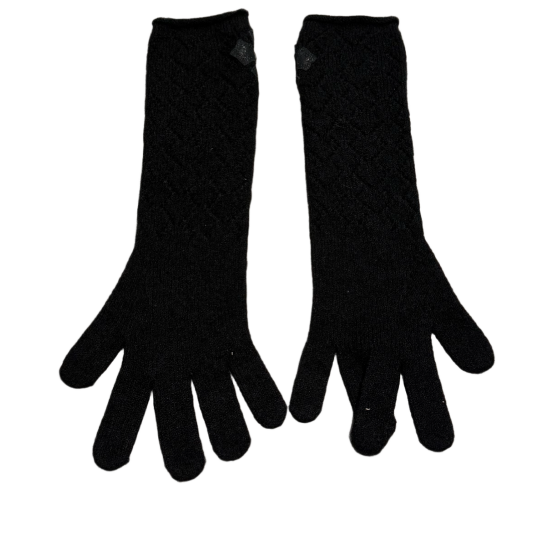 CHROME HEARTS 'CROSS PATCH SILVER LACE LONG GLOVES