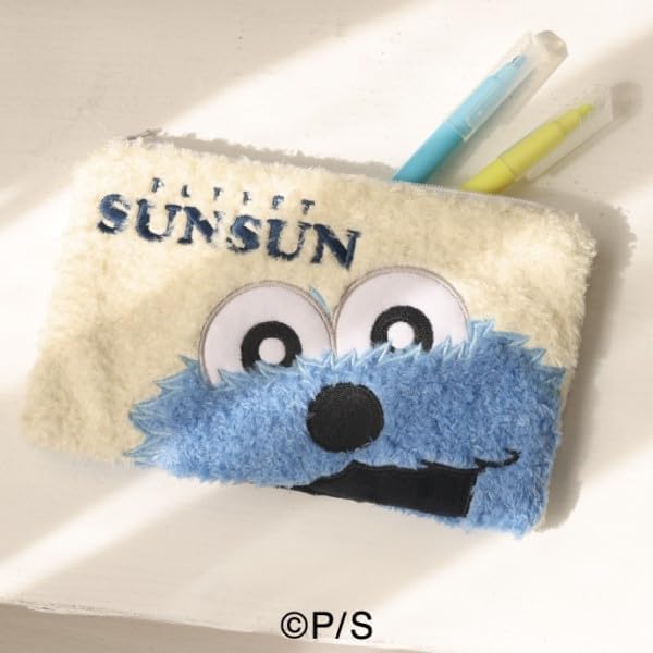 Ensky Puppet Sunsun Fluffy Flat Pouch, Approx. 4.7 x 7.9 x 0.4 inches (120 x 200 x 10 mm), Polyester