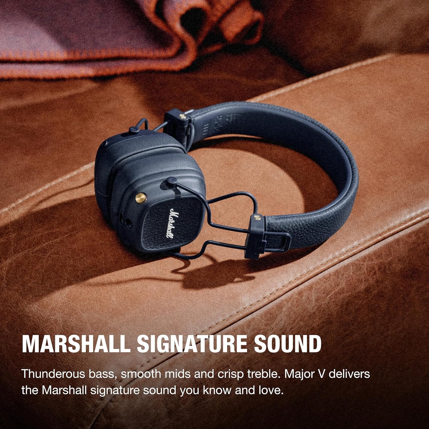 Marshall Wireless On-Ear Headphones Major V Midnight Blue Bluetooth / 100 Hours Continuous Playback / Qi Charging Compatible / Call Support [Domestic Genuine Product]