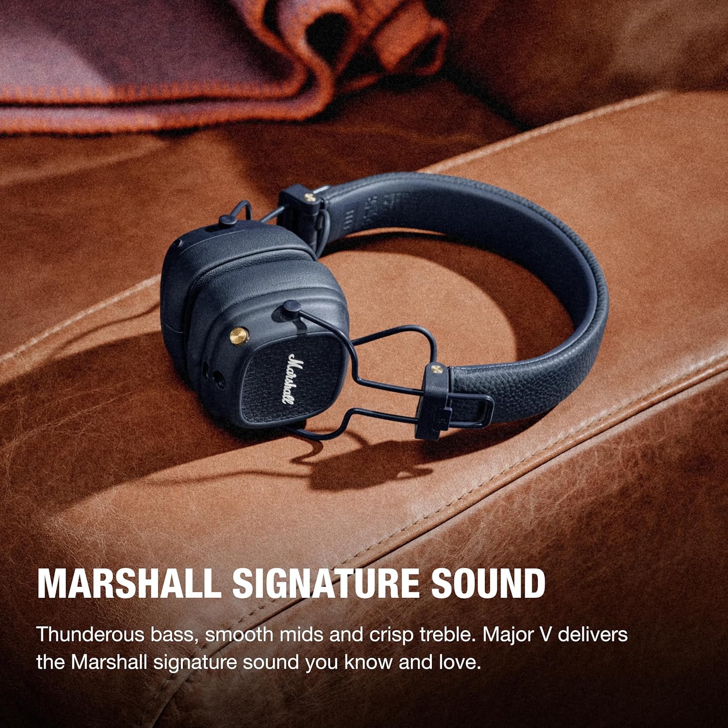 Marshall Wireless On-Ear Headphones Major V Midnight Blue Bluetooth / 100 Hours Continuous Playback / Qi Charging Compatible / Call Support [Domestic Genuine Product]