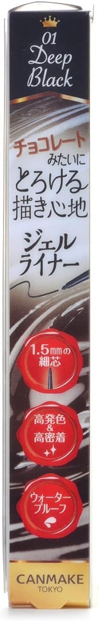 Can Make Creamy Touch Liner 01 Deep Black 0.08g Gel Eyeliner with monomoshop Original Logo Package H