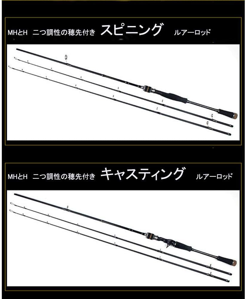 Lure Rod, Carbide Fishing Rod, Sea Fishing Rod, Far Throw Fishing Rod, 3 Strands (Transparent, 3.0 m), Sea Bass Rod, MH/H Fishing Rod, Double Tip Included, Carbon, Spinning Rod, Casting Rod