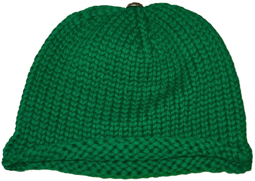 CHROME HEARTS 'CHEETAH PRINT' KIDS CROSS PATCH GREEN CASHMERE BEANIE