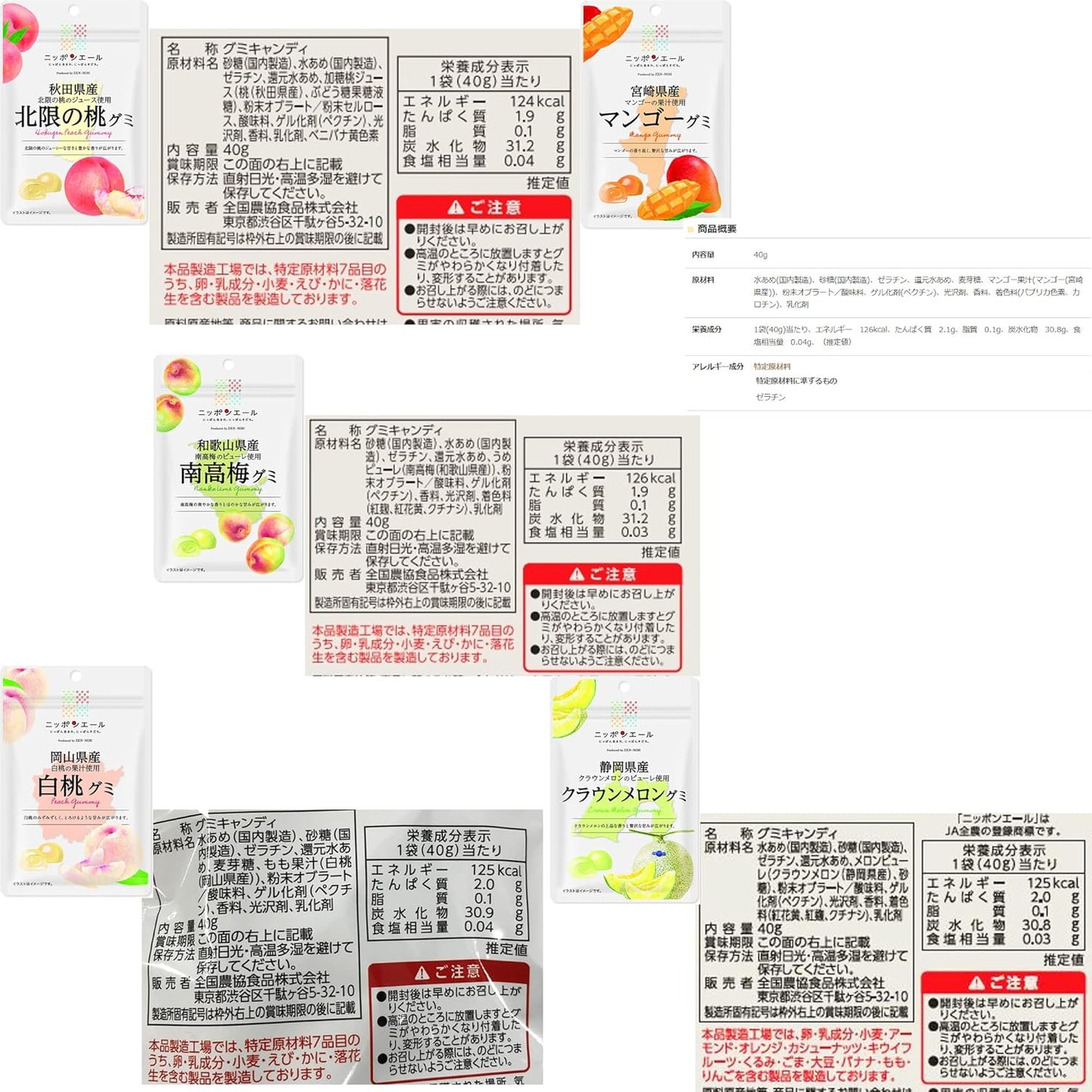 Zen-Noh Nippon Ale Gummies Best-Selling 10-Variety Set