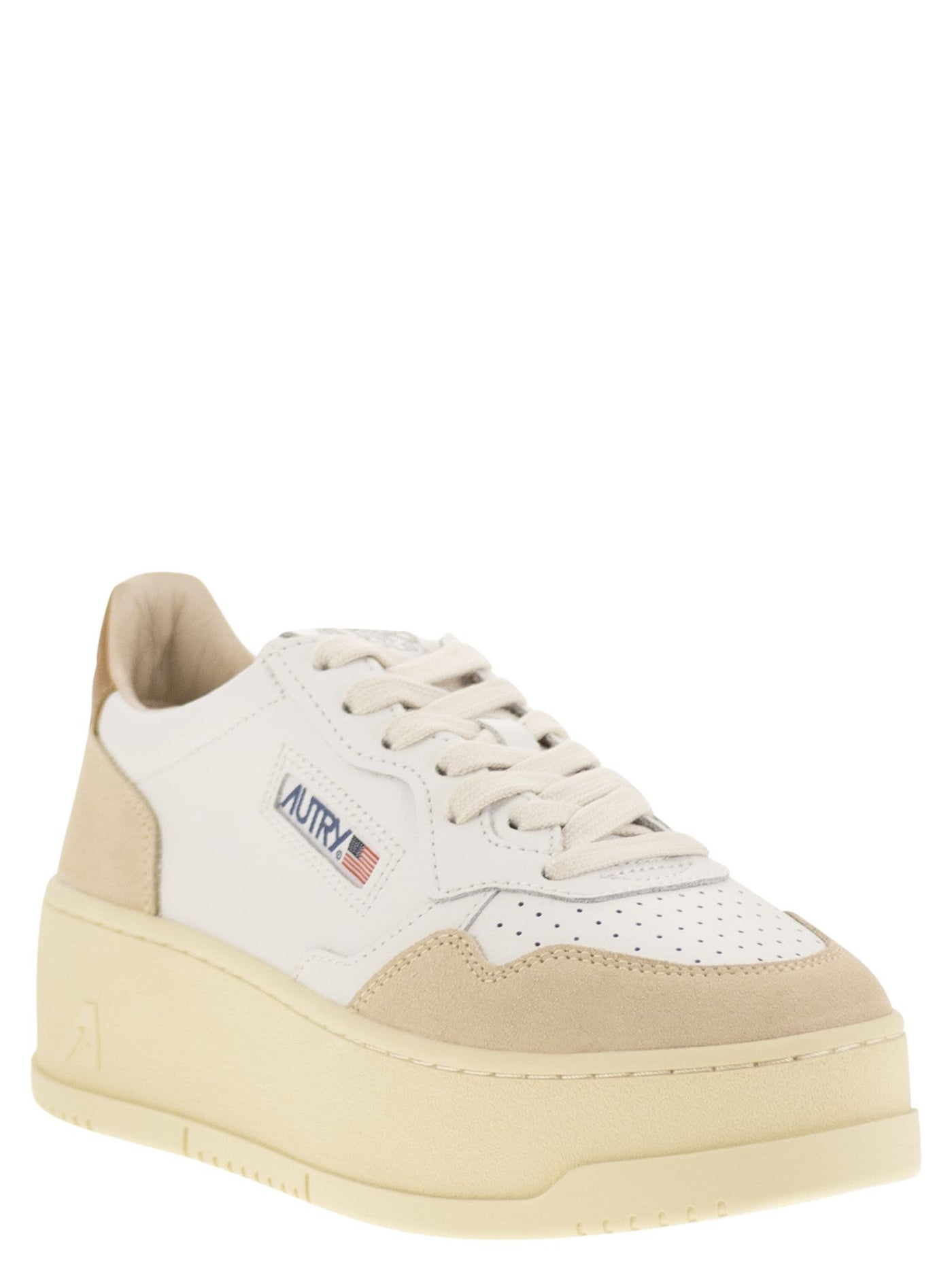Autry Medalist Platform LeatherとSuede Trainers - Image 2