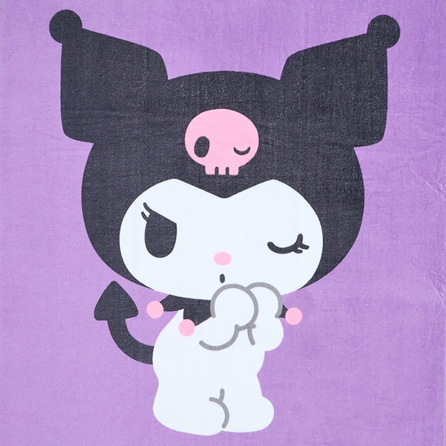 Sanrio 178195 Big Towel, Kuromi, 100% Cotton, Approx. Width 31.5 x Depth 0.08 x Height 59.1 inches (80 x 0.2 x 150 cm), Pool Supplies, Name Space on Tag, Leisure Towel, Beach Towel