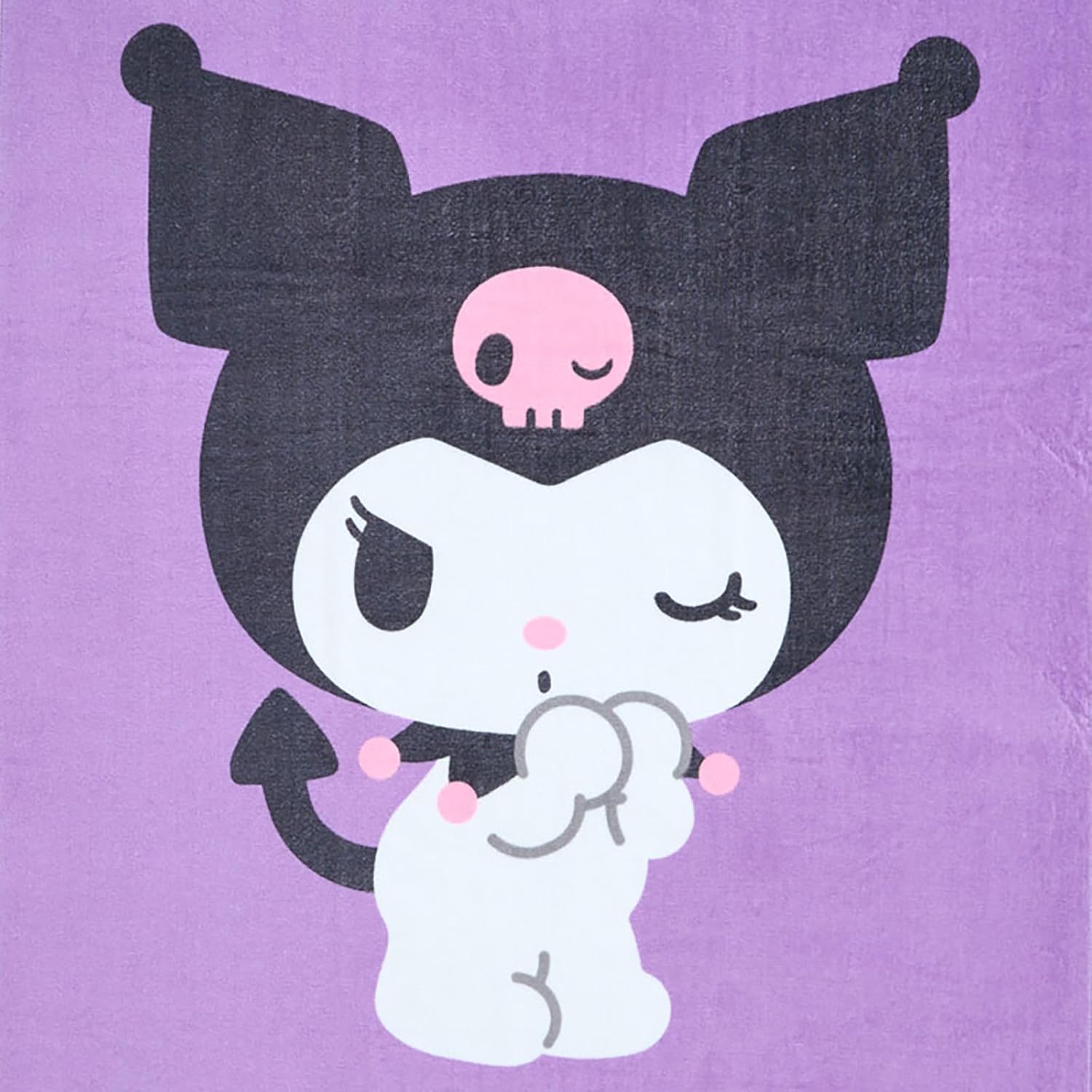 Sanrio 178195 Big Towel, Kuromi, 100% Cotton, Approx. Width 31.5 x Depth 0.08 x Height 59.1 inches (80 x 0.2 x 150 cm), Pool Supplies, Name Space on Tag, Leisure Towel, Beach Towel