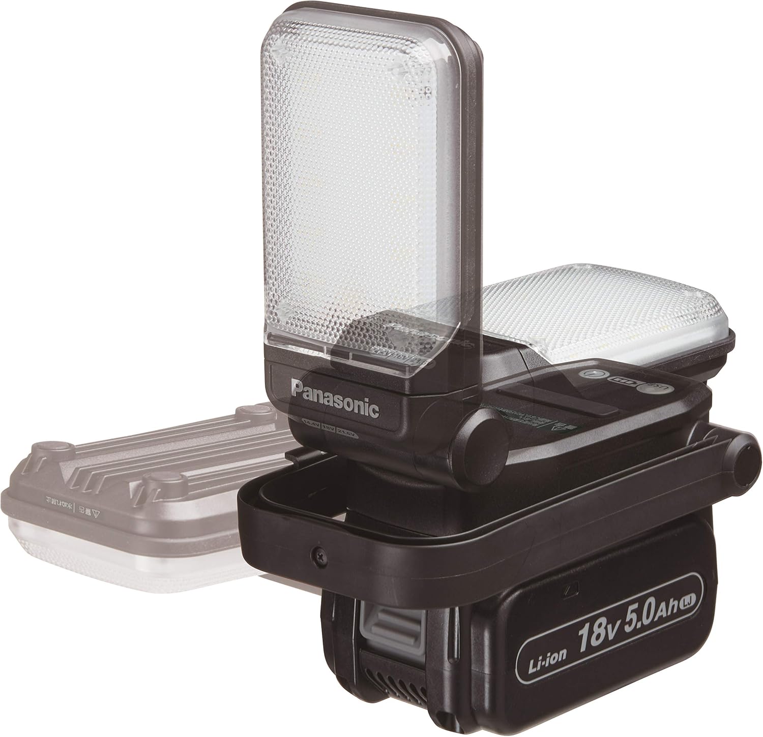Panasonic EZ37C4-B Rechargeable Multi LED Light, Dual Main Unit Only (Battery Pack and Charger Sold Separately) (Supports 14.4V/18V/21.6V), Approx. 750 Lumens, 0-270°, USB-A x 2 Terminals (Total 2.0A