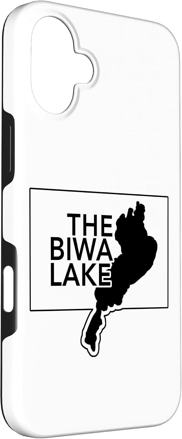 THE BIWA LAKE 琵琶湖 滋賀 地図【47都道府県】ジモTティ JIMO-T 地元愛 お土産 プレゼント 面白 スマホケース iPhone 16 Plus 用