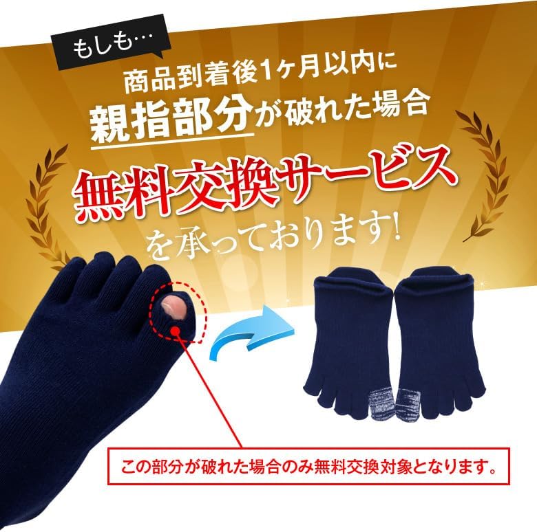 Men's 5 Toe Socks, Sneakers, Set of 2, Made in Japan, Reinforced Thumb, 1 Month Warranty, 8.7 - 11.4 inches (22 - 29 cm), Ankle Shoes, White, Black, Navy, Kenbi, Sports Socks, navy