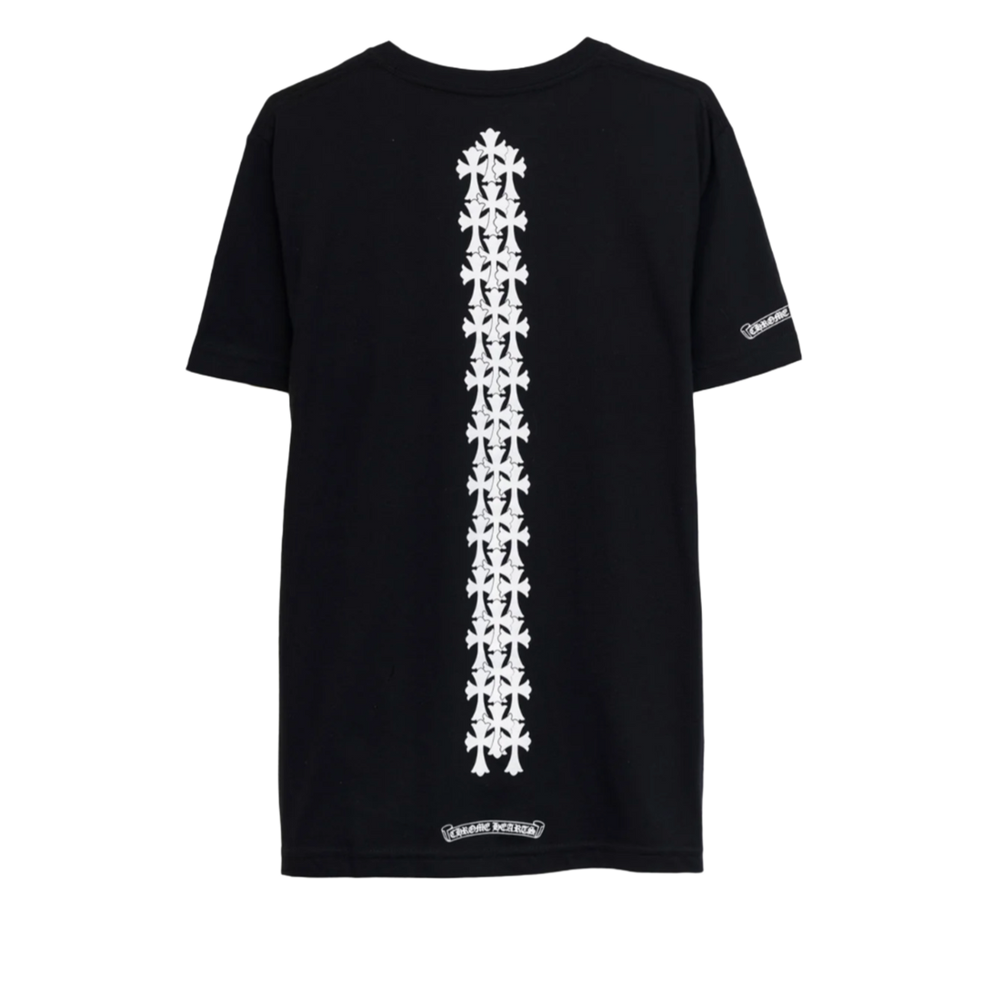 CHROME HEARTS 'CEMETERY CROSS TIRE TRACKS' BLACK POCKET TEE