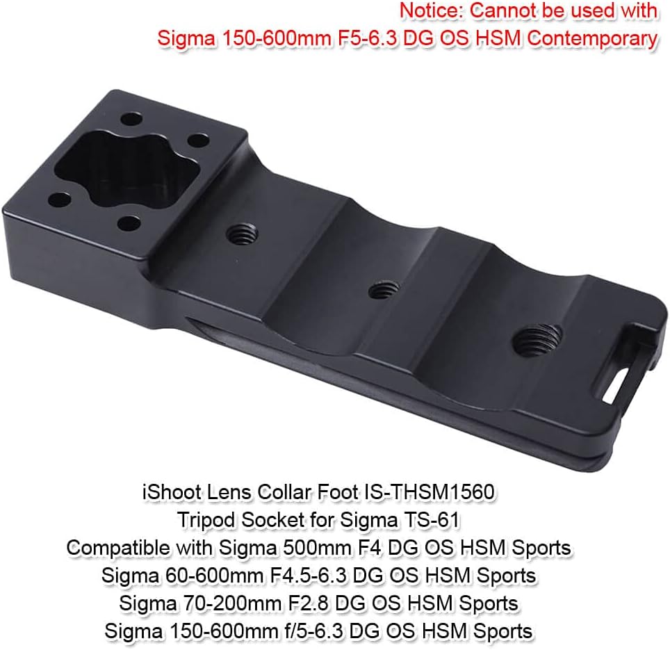 Lens Support Collar Stand, Camera Ring Tripod Mount Ring Foot, Lens Bracket Collar Base, Tripod Socket Feet, Sigma Sigma 150-600mm f/5-6.3 DG OS HSM Sports, 60-600mm f/4.5-6.3 DG OS HSM Sports,