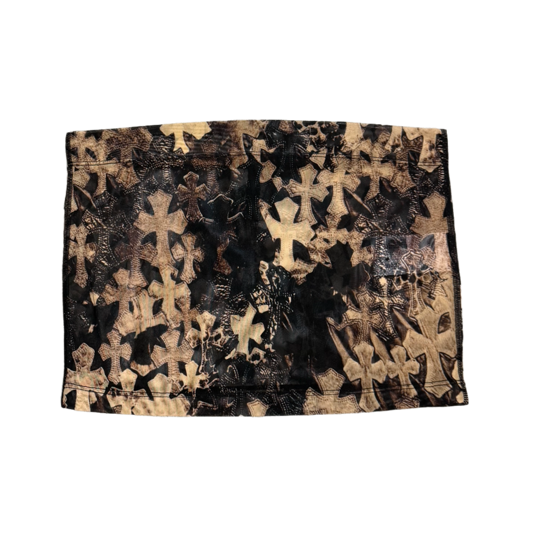CHROME HEARTS 'CROSS PRINT' WOMENS MESH SKIRT