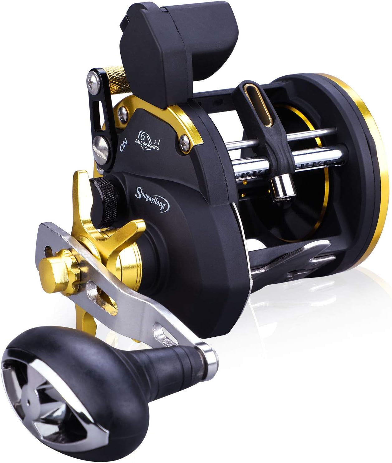 Sougayilang Line Counter Fishing Reel Conventional Level Wind Trolling Reel -TRA 30R
