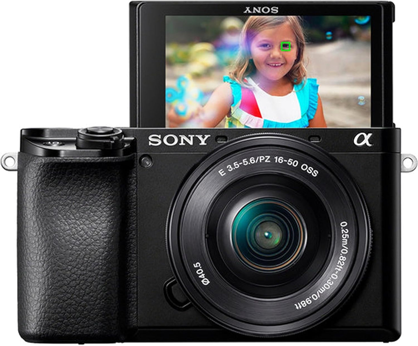 Sony a6100 ミラーレスカメラ 16-50mm + 55-210mmレンズ、128GB エクストリームスピードメモリ、.43広角&2Xレンズ、ケース、三脚、フィルター、スペアバッテリー&充電器、編集ソフトウェアキット - デラックスバンドル