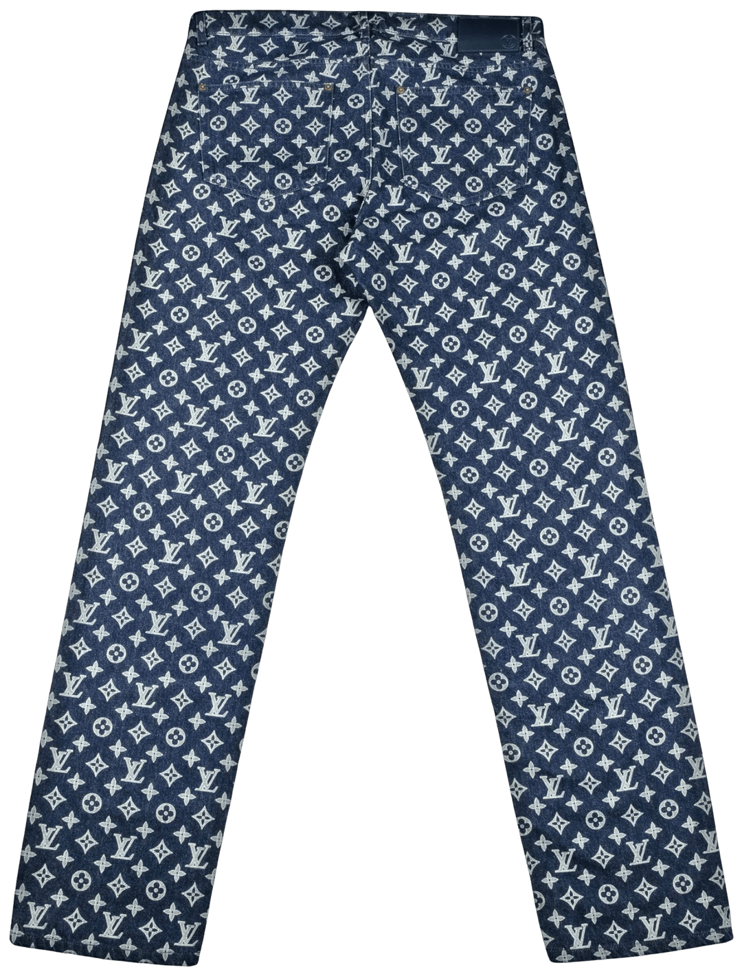 LOUIS VUITTON KIM JONES 'INDIGO' MONOGRAM JEANS